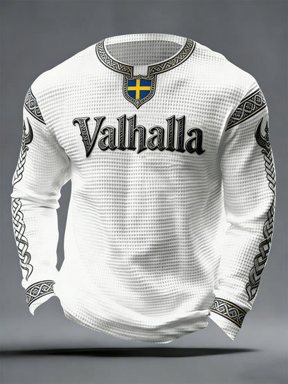 Haut en gaufre Valhalla de style viking suédois pour hommes
