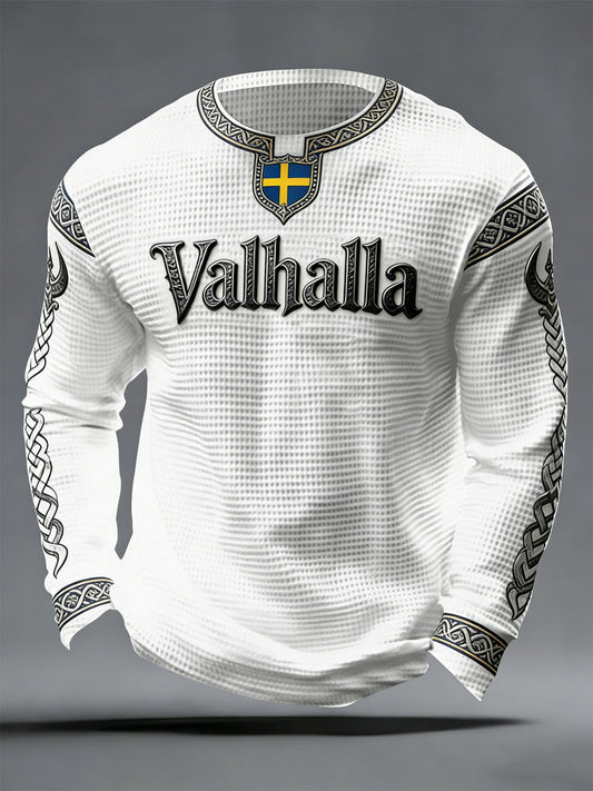 Haut en gaufre Valhalla de style viking suédois pour hommes