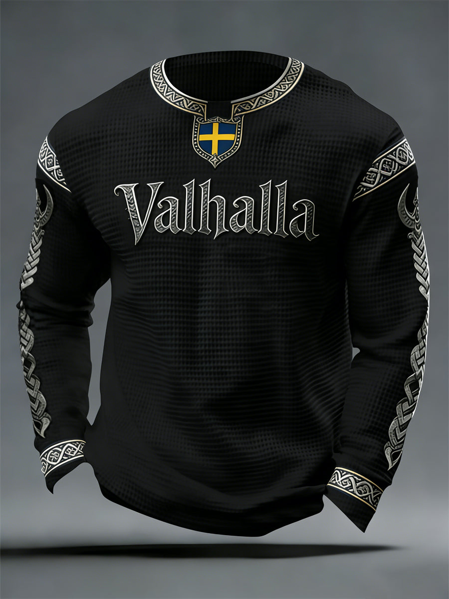 Haut en gaufre Valhalla de style viking suédois pour hommes