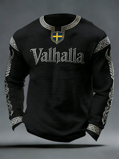 Haut en gaufre Valhalla de style viking suédois pour hommes
