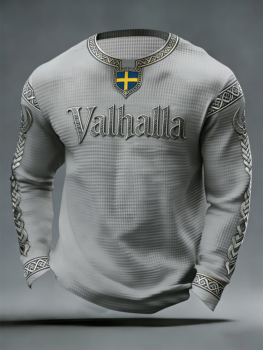 Haut en gaufre Valhalla de style viking suédois pour hommes