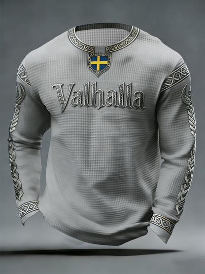 Haut en gaufre Valhalla de style viking suédois pour hommes