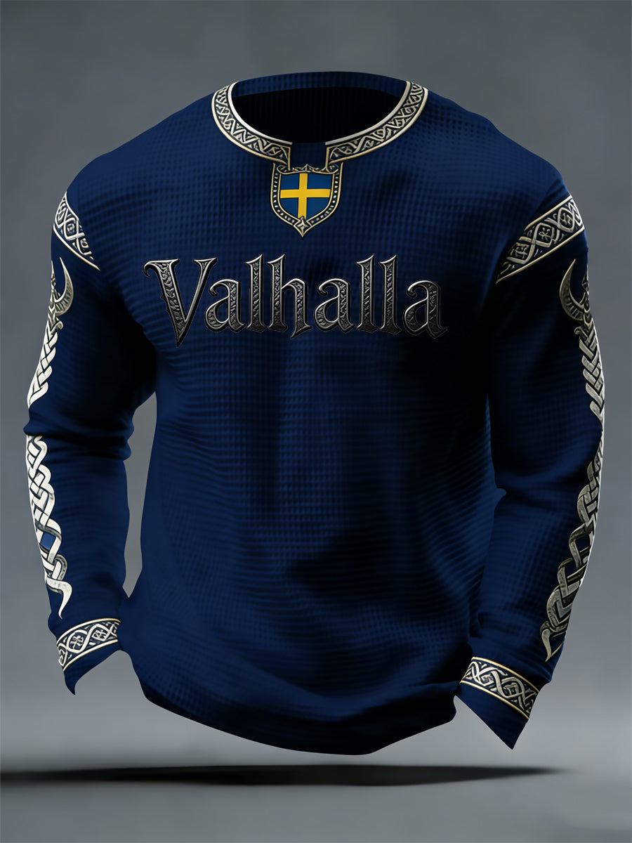 Haut en gaufre Valhalla de style viking suédois pour hommes