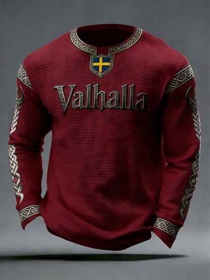 Haut en gaufre Valhalla de style viking suédois pour hommes