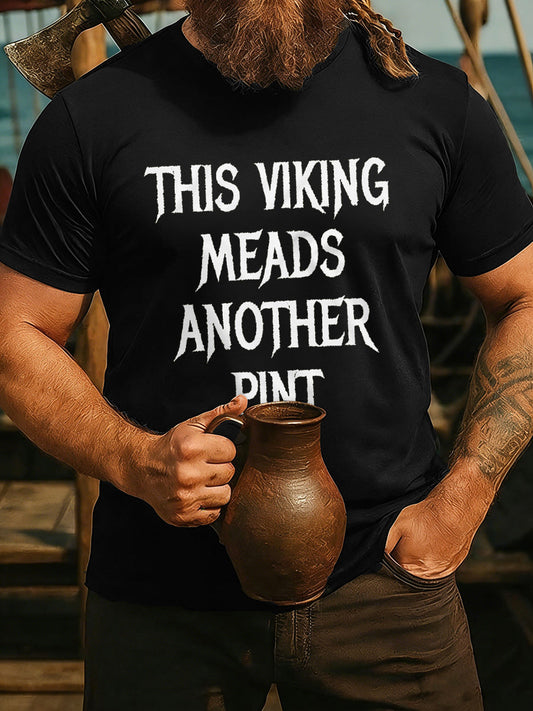 T-shirt manches courtes Viking Drinking pour hommes
