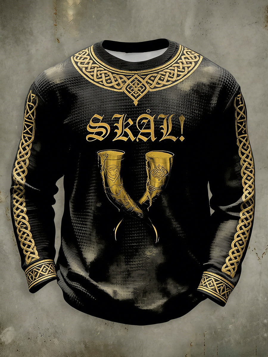 T-shirt à manches longues Viking Drinking Waffle Homme