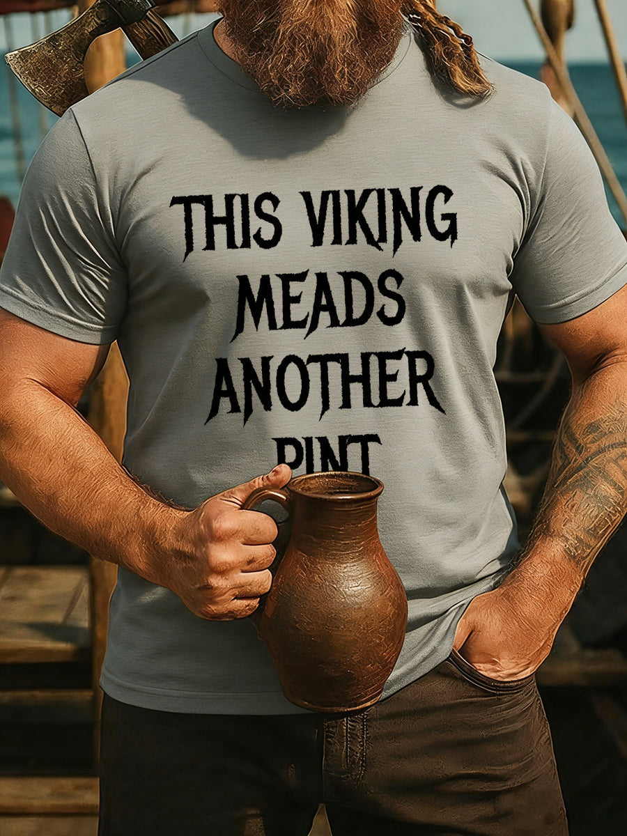 T-shirt manches courtes Viking Drinking pour hommes