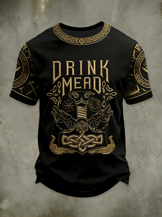 T-shirt manches courtes Viking Drinking pour hommes