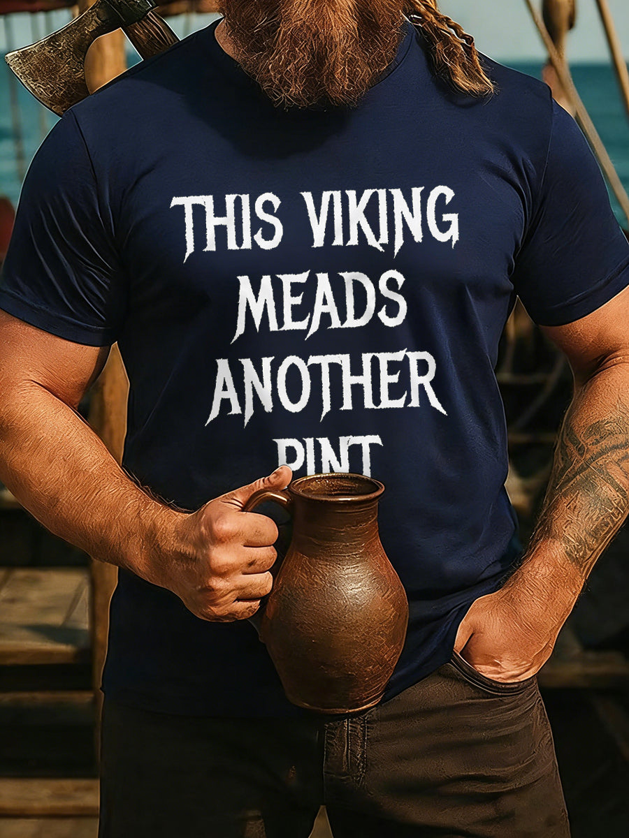 T-shirt manches courtes Viking Drinking pour hommes