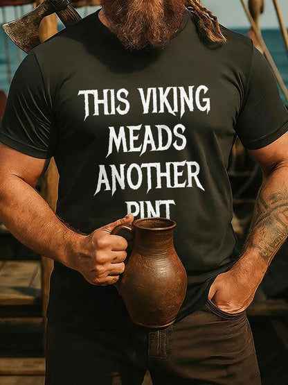 T-shirt manches courtes Viking Drinking pour hommes