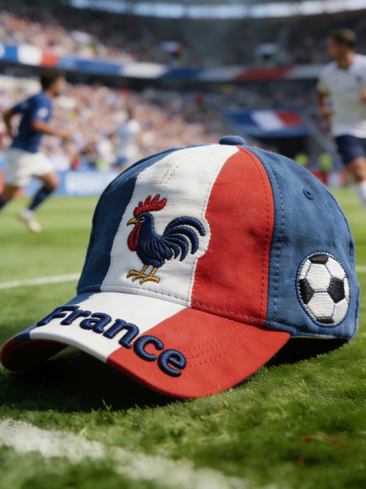 Casquette de baseball décontractée de football de drapeau français rétro