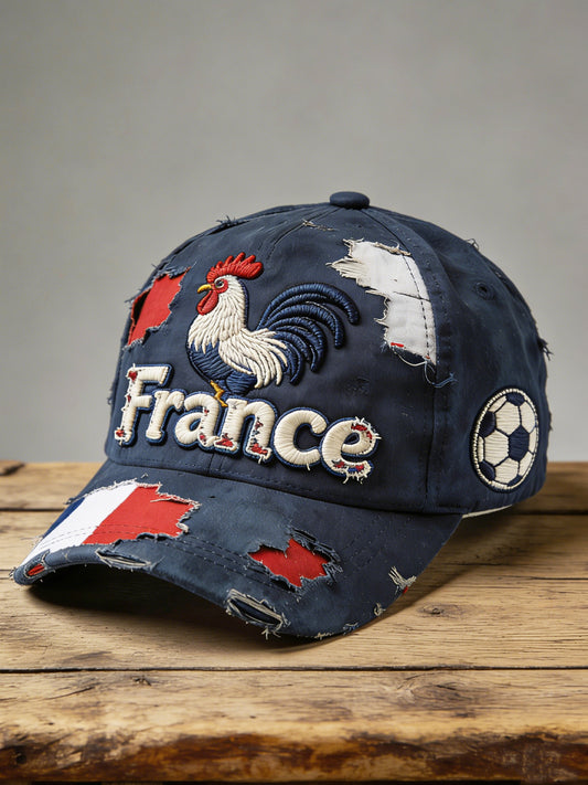 Casquette de baseball décontractée de football de coq français rétro