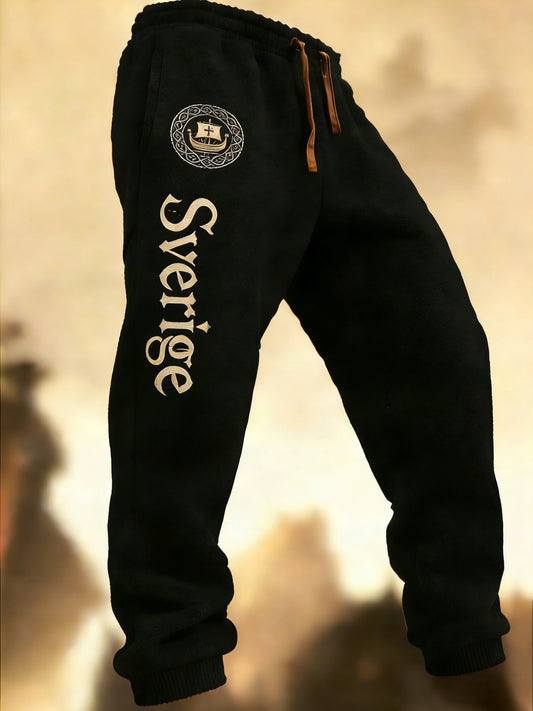 Retro Viking Swedish Flag Badge Pantalons décontractés pour hommes