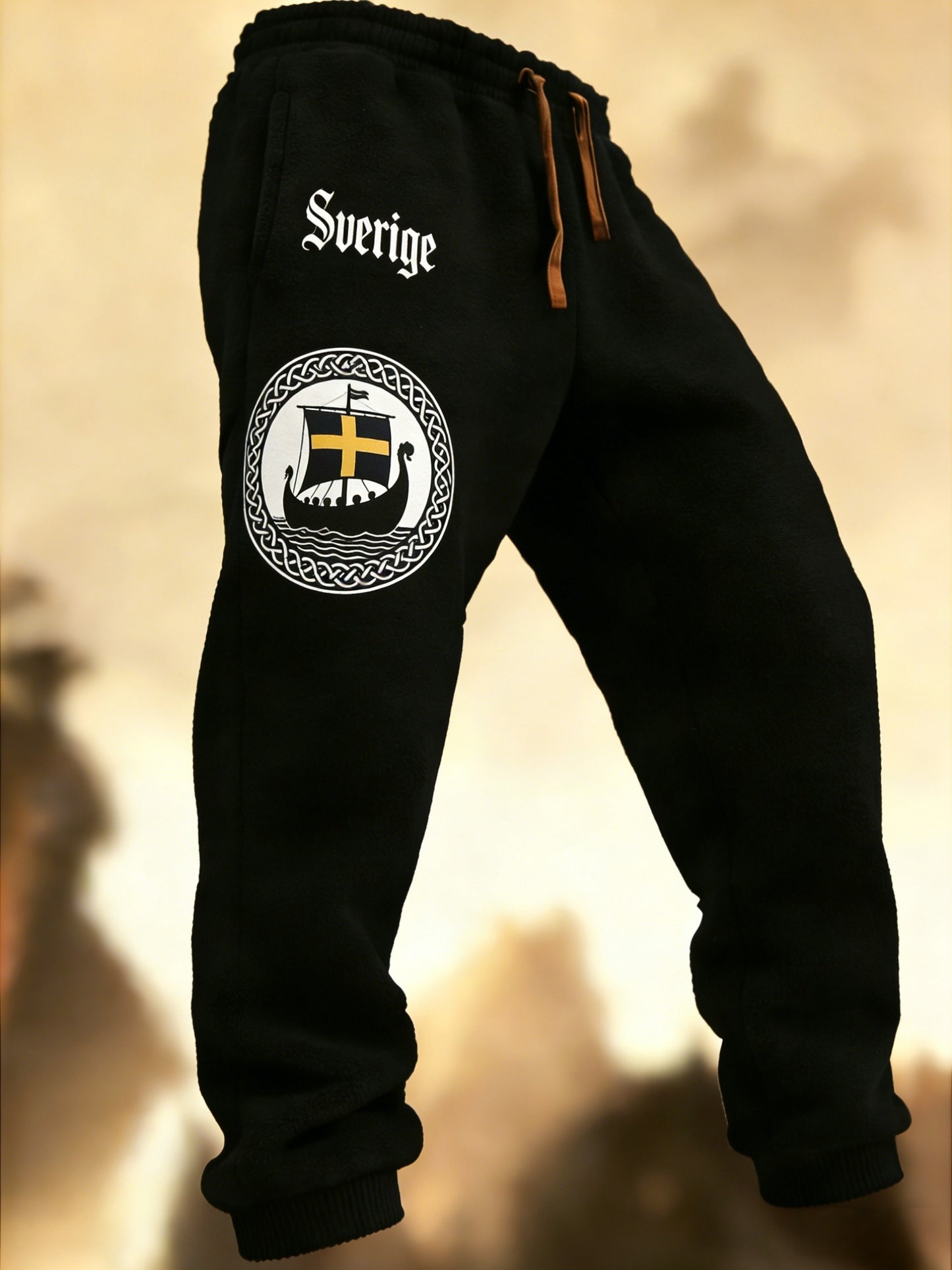 Retro Viking Swedish Flag Badge Pantalons décontractés pour hommes