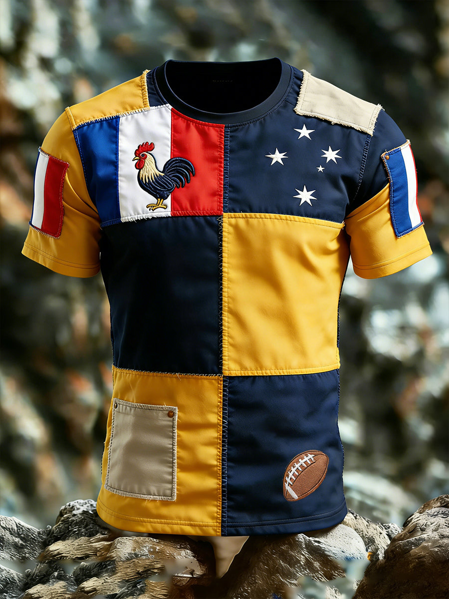 T-shirt décontracté et confortable rétro de rugby français