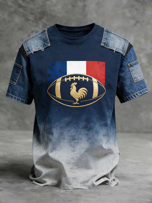 T-shirt décontracté et confortable rétro de rugby français