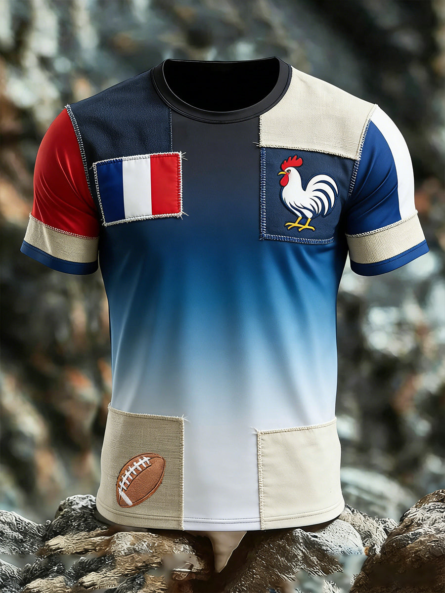 T-shirt décontracté et confortable rétro de rugby français