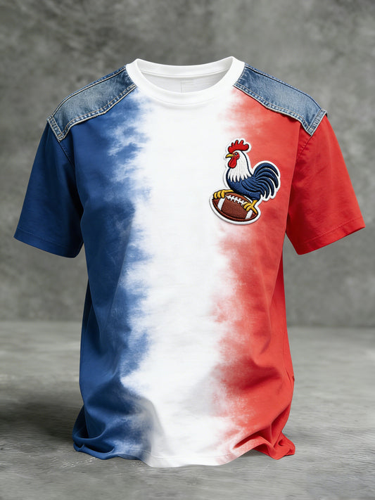 Rétro Français Rugby Style décontracté et confortable T-shirt