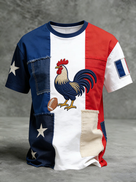 T-shirt décontracté et confortable au style rétro rugby français