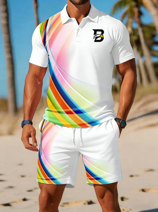 Costume décontracté pour homme à manches courtes, style business