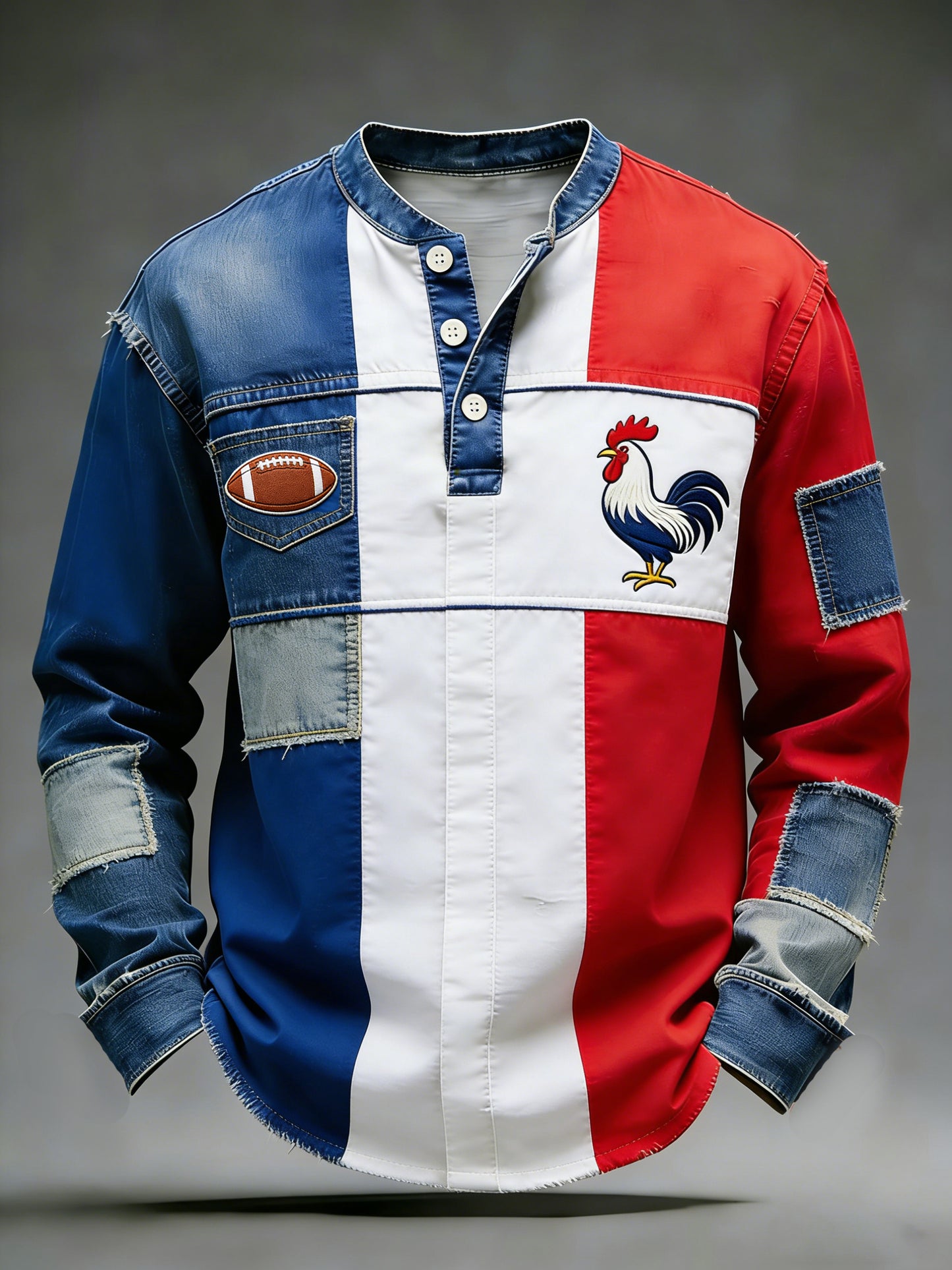 Sweat rétro de style rugby français décontracté et confortable