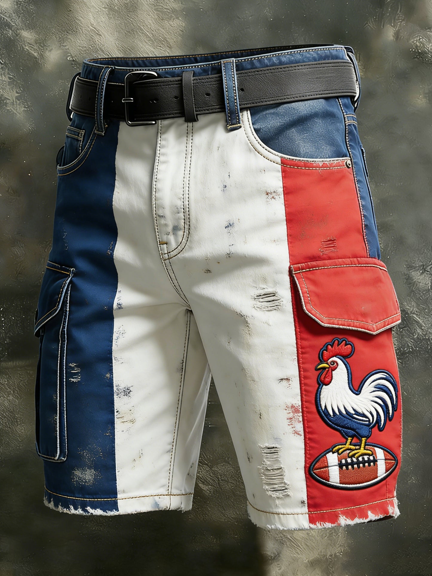 Pantalon cargo décontracté et confortable de style rétro rugby français