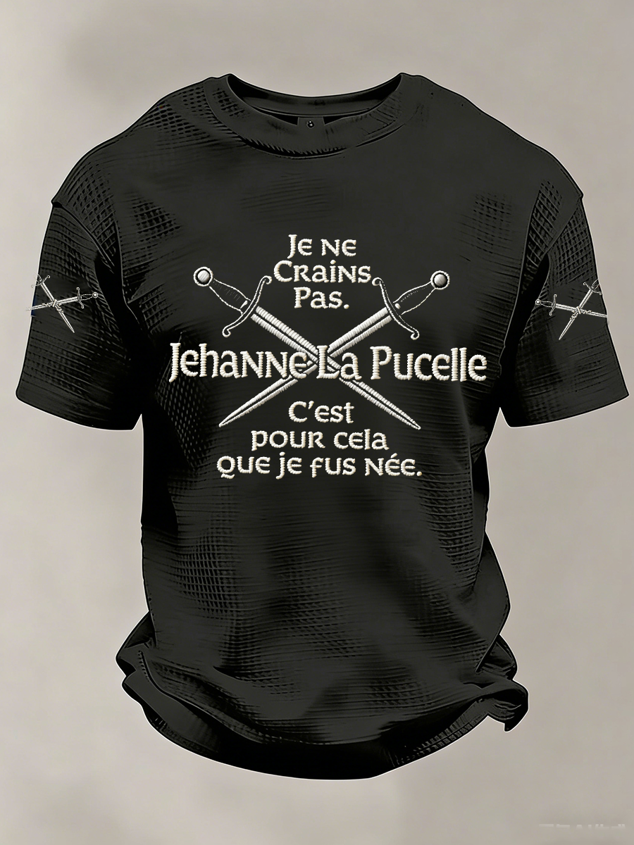 Chandail à manches courtes I Am Not Afraid Joan of Arc Swords Waffle Homme