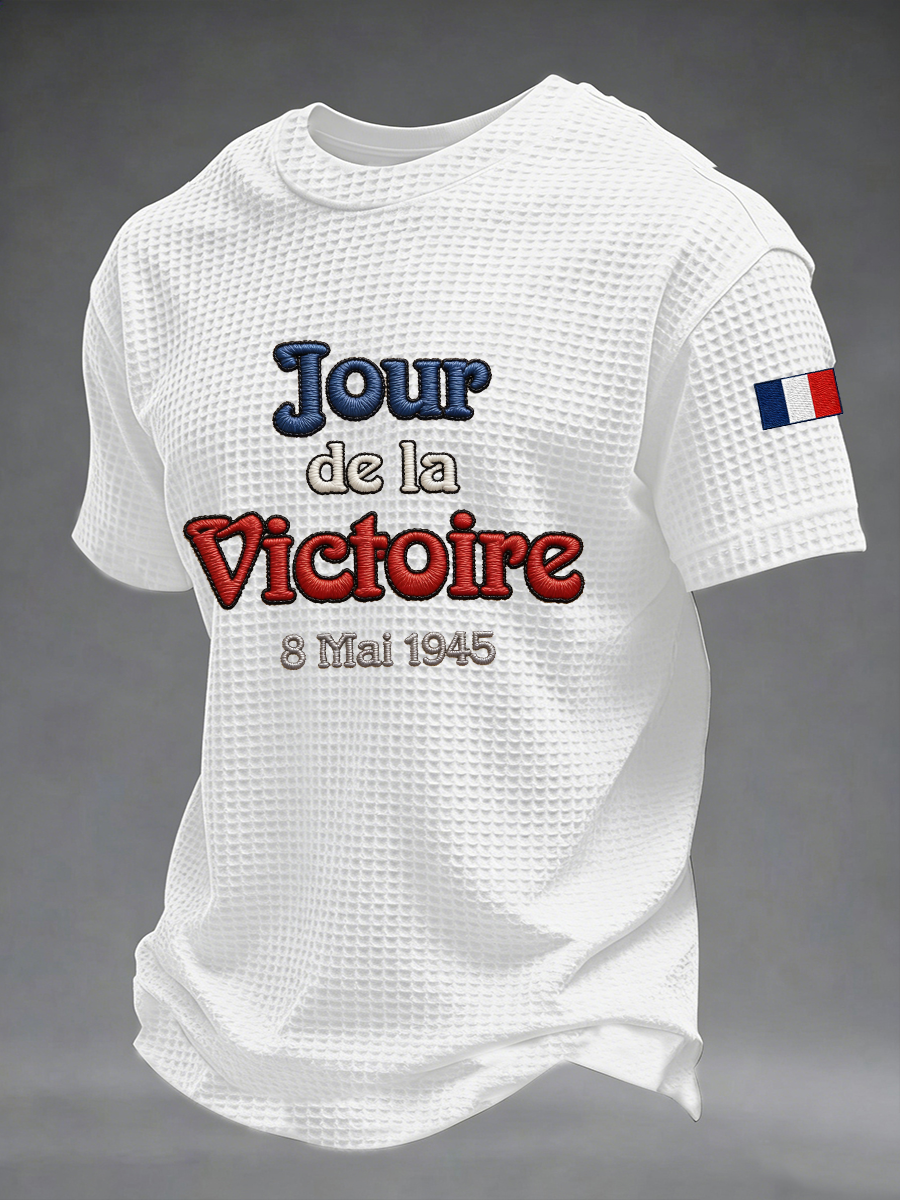 Homme Jour de la Victoire 8 mai 1945 Manches courtes en gaufre