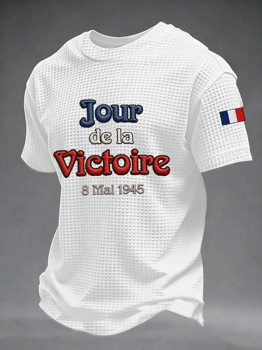 Homme Jour de la Victoire 8 mai 1945 Manches courtes en gaufre