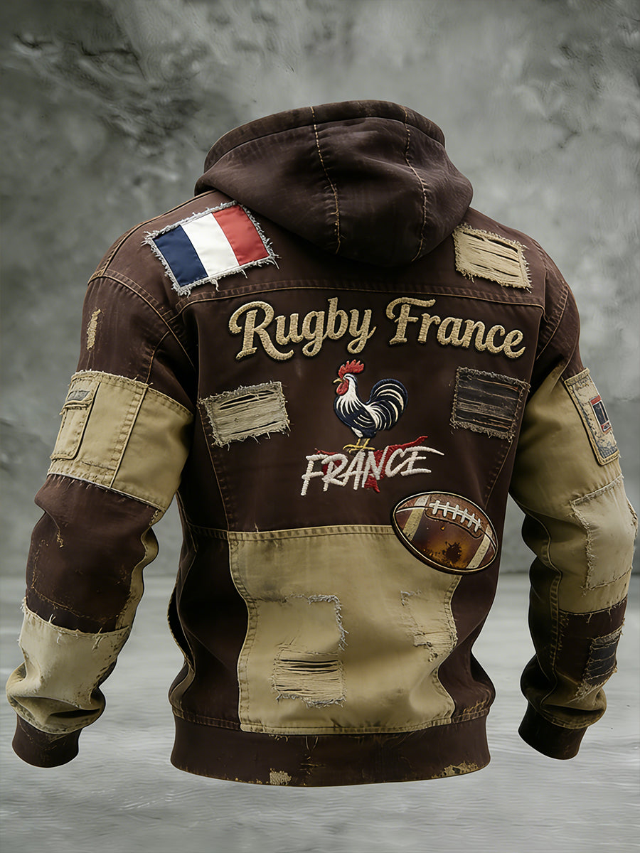 Sweat-shirt confortable et décontracté de style rugby français rétro