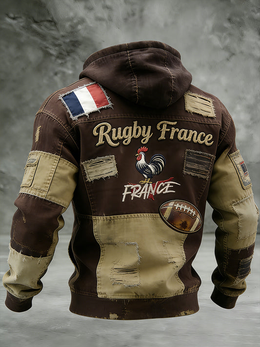 Sweat-shirt confortable et décontracté de style rugby français rétro