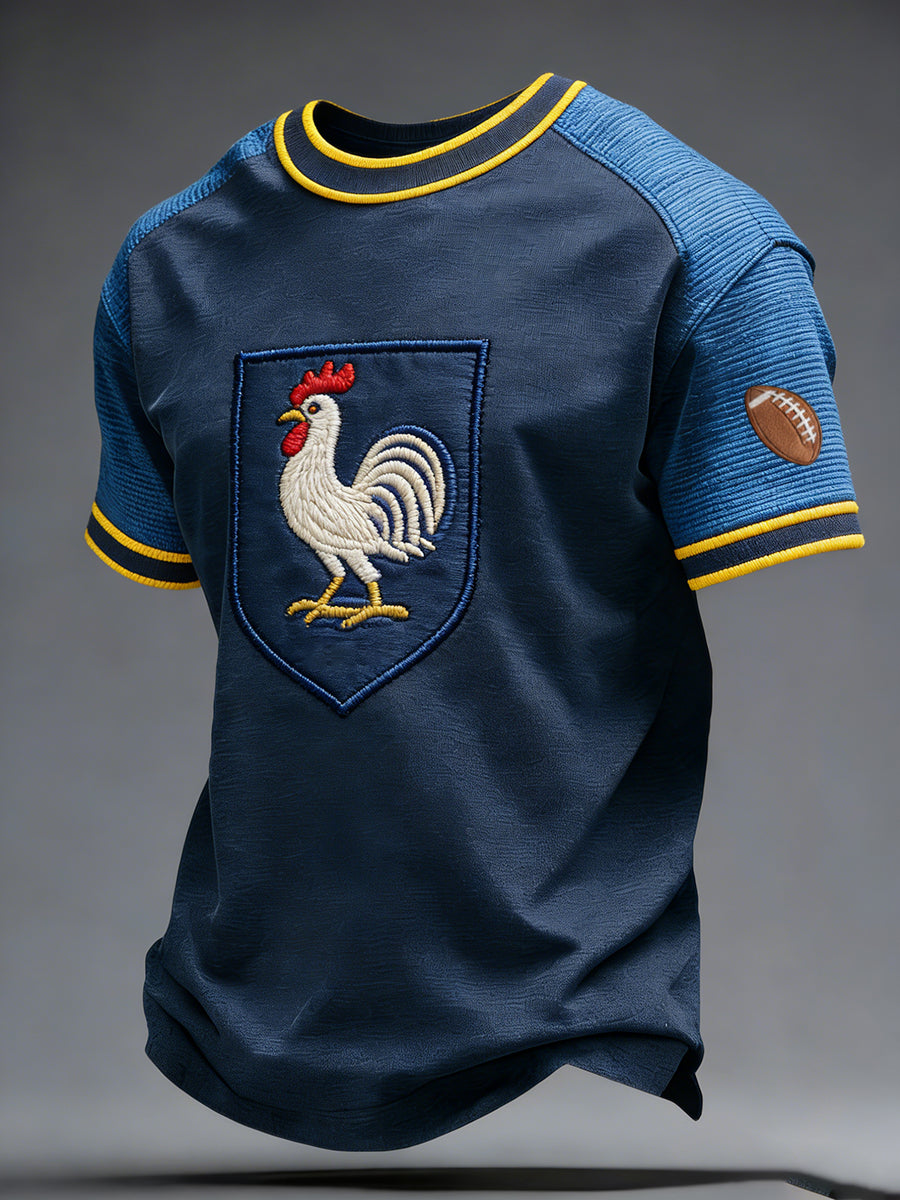 Rétro Français Rugby Style décontracté et confortable T-shirt