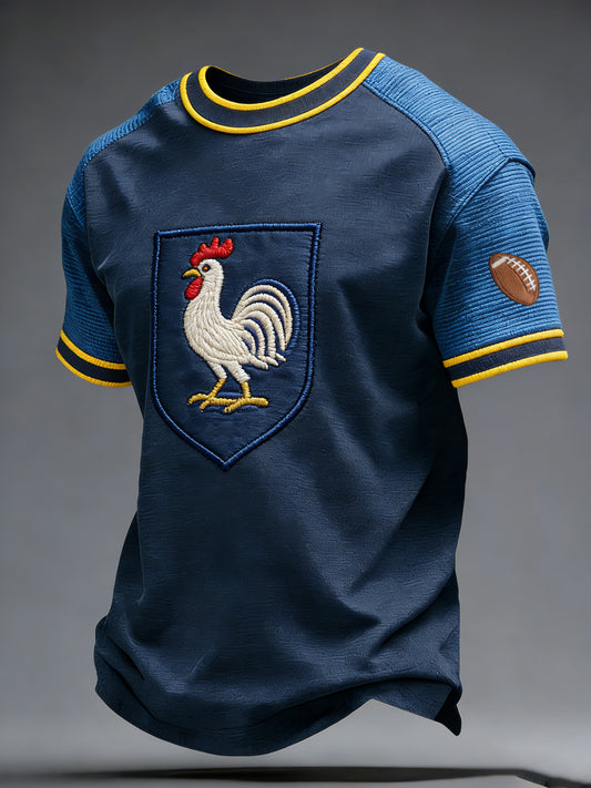 Rétro Français Rugby Style décontracté et confortable T-shirt