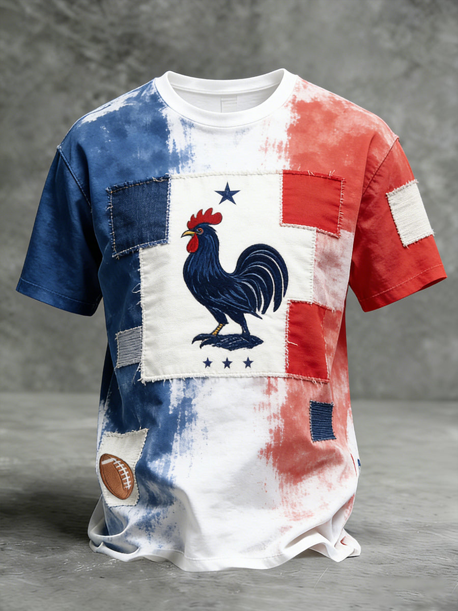 Rétro Français Rugby Style décontracté et confortable T-shirt