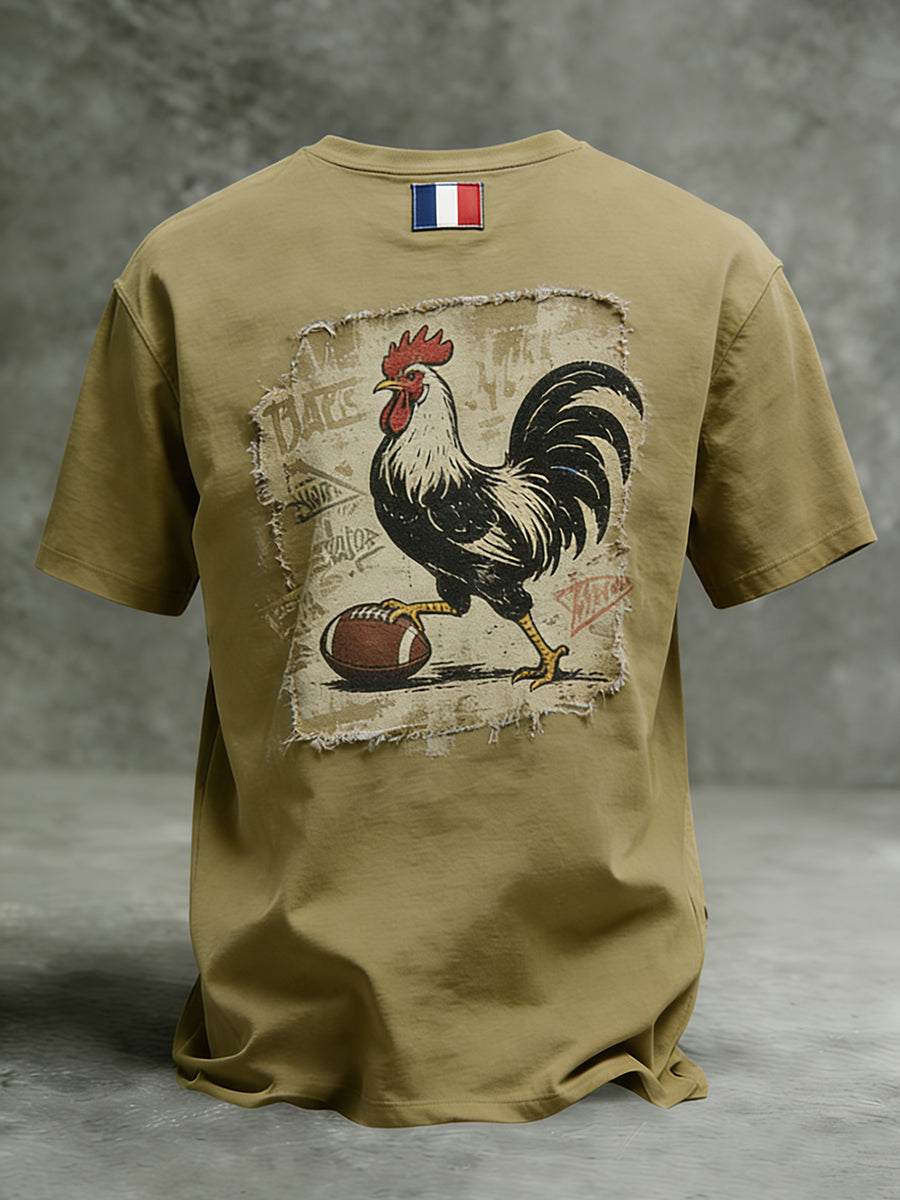 T-shirt décontracté et confortable au style rétro rugby français