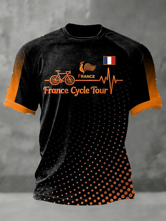 T-shirt de sport Tour de France Cycling Print Homme