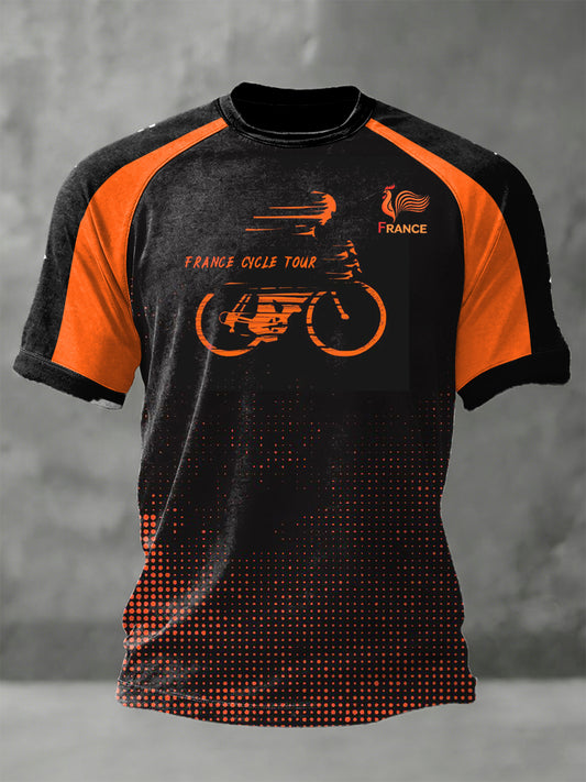 T-shirt de sport décontracté pour homme, motif cyclisme Tour de France, saisonnelle