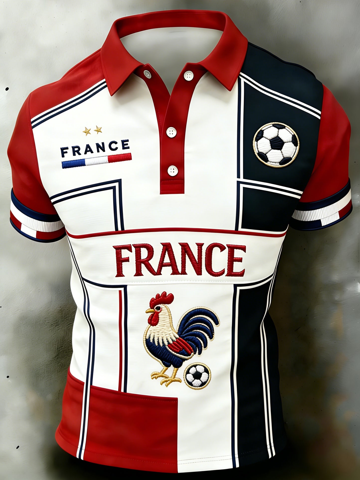 Polo imprimé à thème football pour hommes