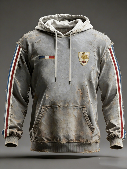 Sweat à capuche oversize épaules tombantes avec poches, équipe de France de rugby pour hommes