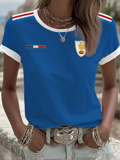 T-shirt à manches courtes France Rugby pour femmes