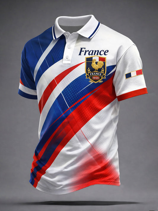 Maillot décontracté style rugby français rétro