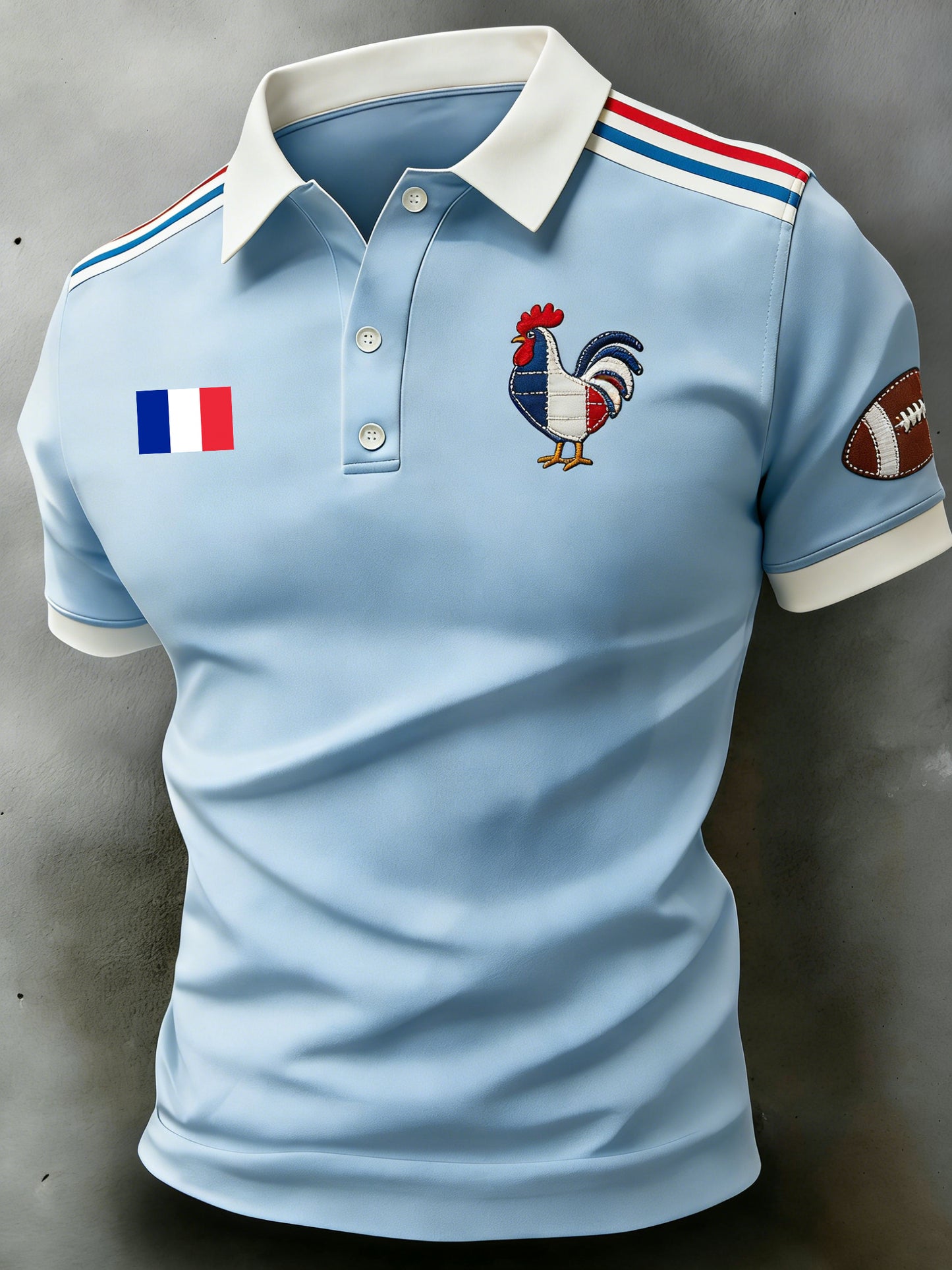 Polo imprimé à thème rugby pour hommes