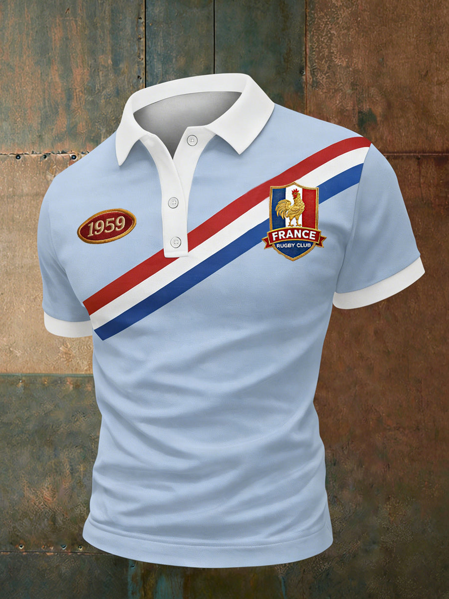 Rétro Français Rugby-Style Casual Jersey