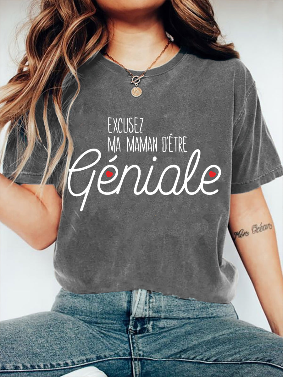 T-shirt manches courtes pour femmes «Excusez Ma Manman»