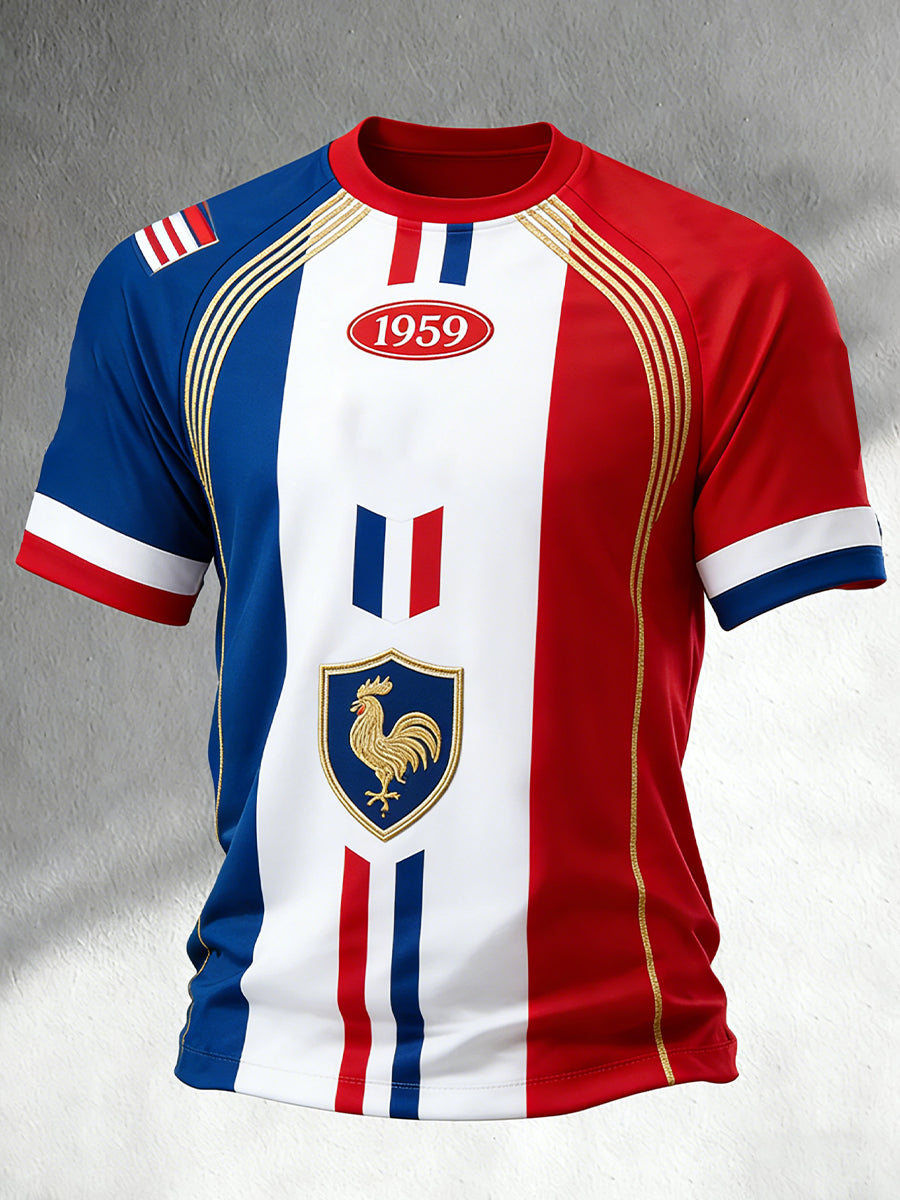 T-shirt confortable à motif rétro de rugby français
