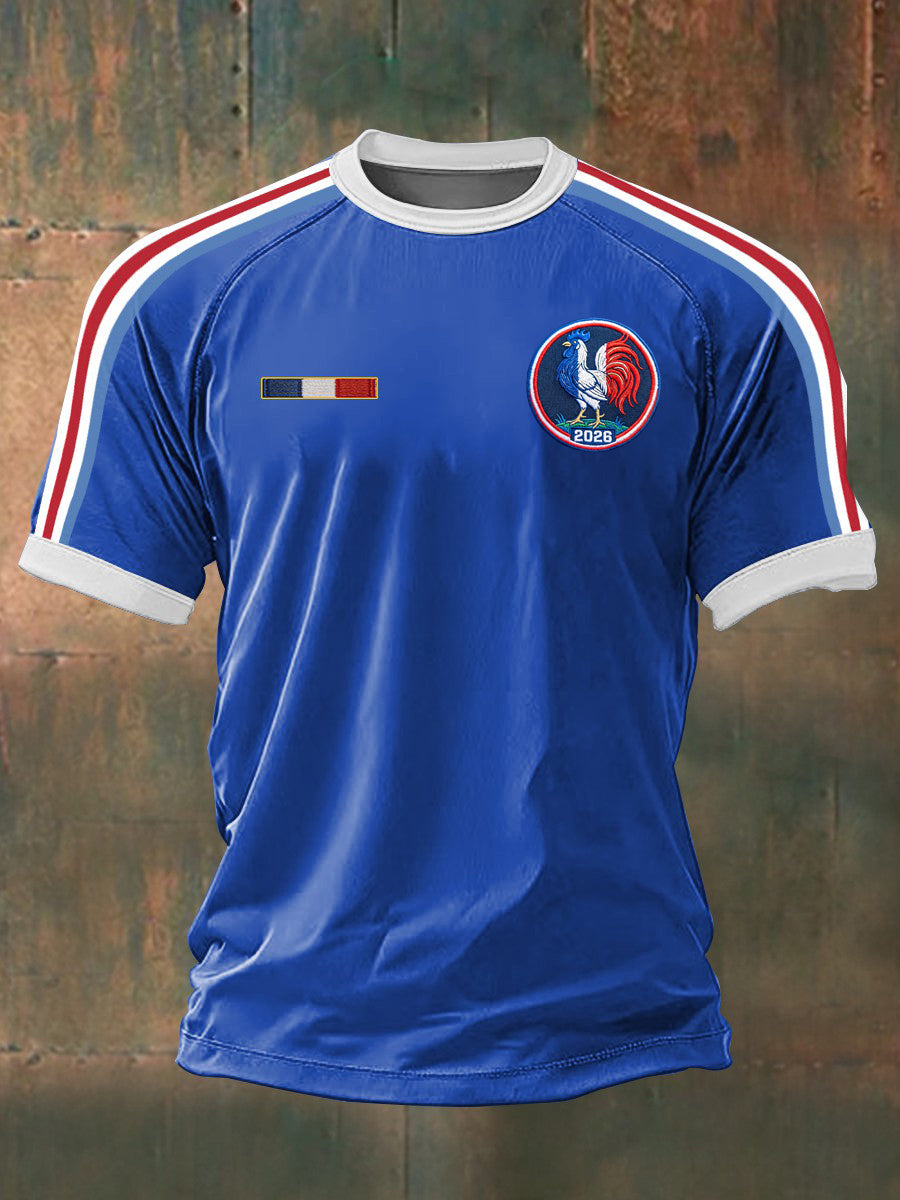 T-shirt imprimé de rugby de l’équipe de France pour hommes