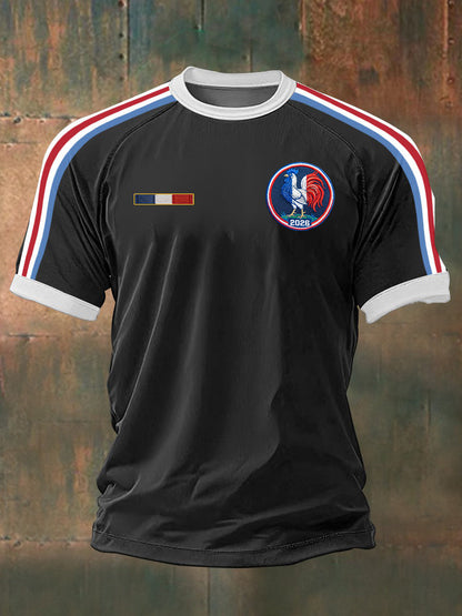 T-shirt imprimé de rugby de l’équipe de France pour hommes