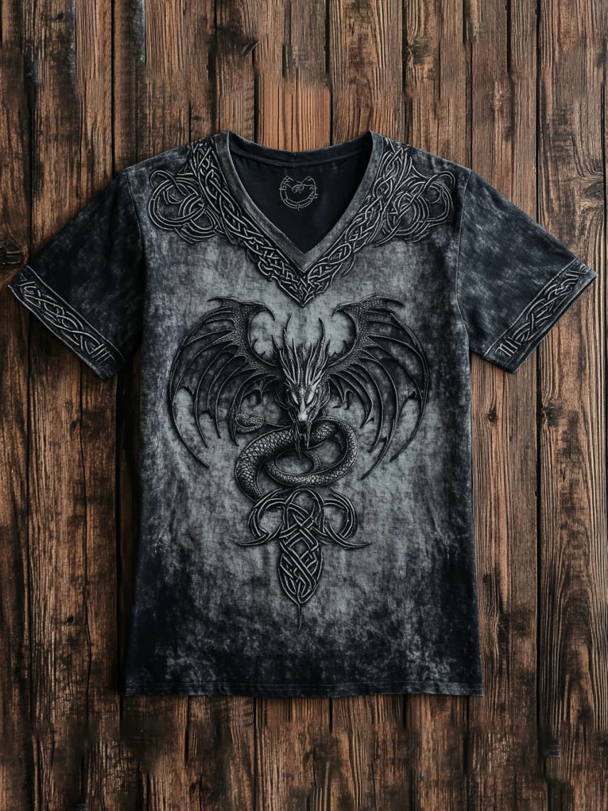 Chemise à col en V Viking pour homme