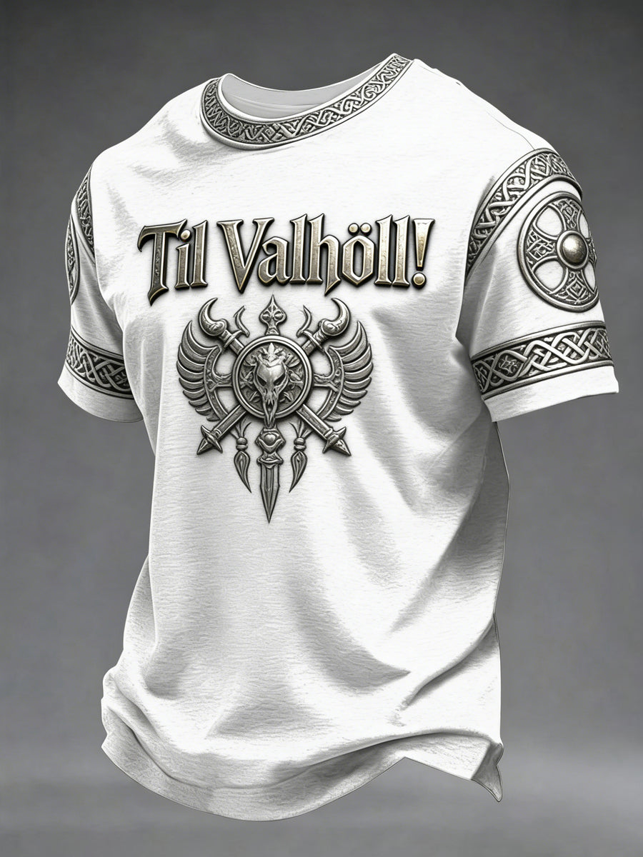 T-shirt imprimé Valhalla style viking pour homme