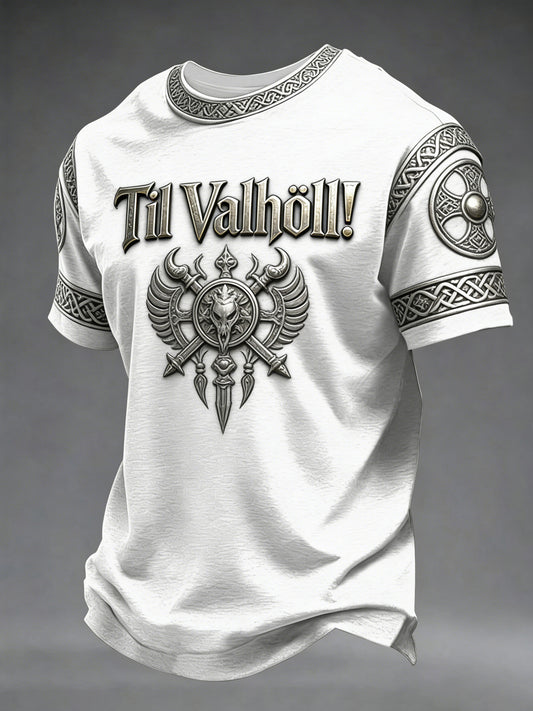 T-shirt imprimé Valhalla style viking pour homme